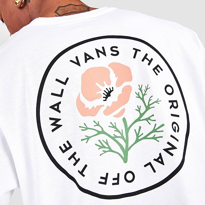 On Model 5 view of Men's Vans OG Poppy Graphic Print Short-Sleeve T-Shirt in White Click to zoom