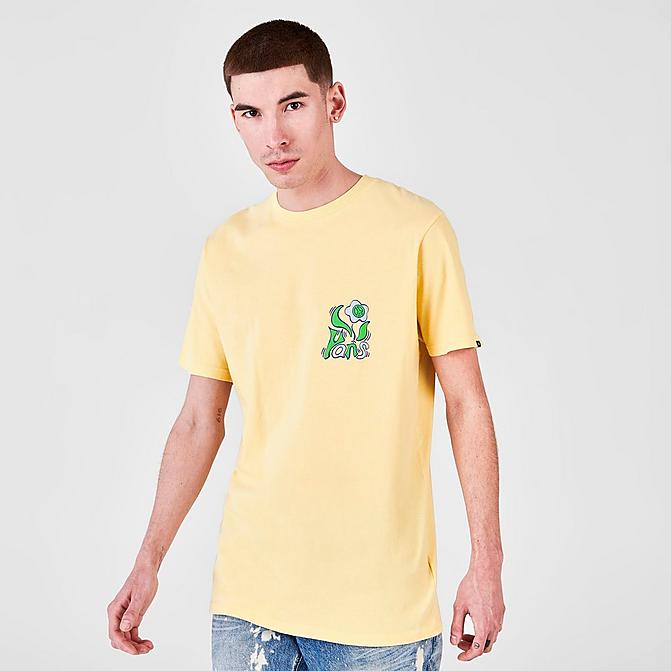 Front view of Men's Vans Peace Flower T-Shirt in Natural Click to zoom