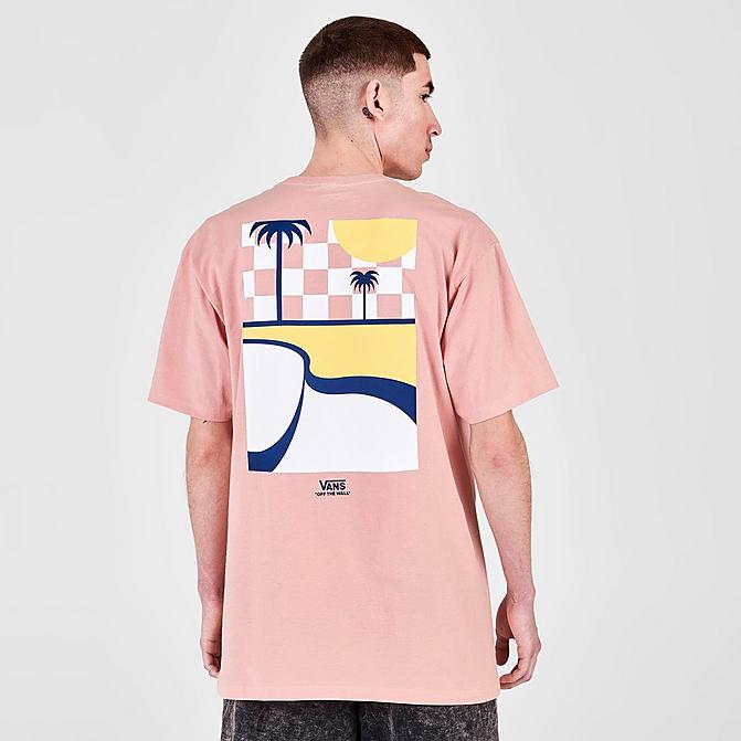 Front view of Men's Vans Pool Days T-Shirt in Mellow Rose Click to zoom