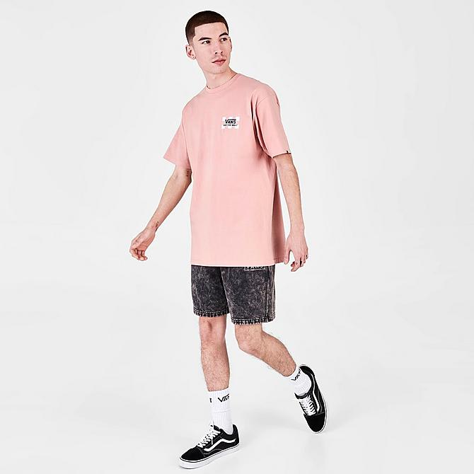 Front Three Quarter view of Men's Vans Pool Days T-Shirt in Mellow Rose Click to zoom