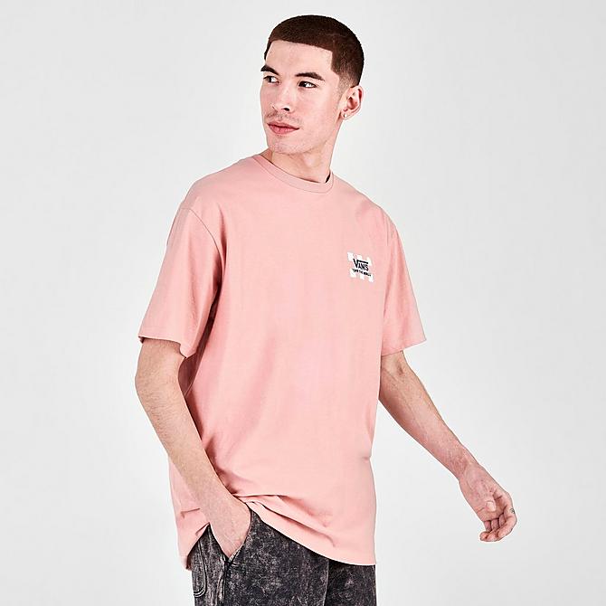 Back Left view of Men's Vans Pool Days T-Shirt in Mellow Rose Click to zoom