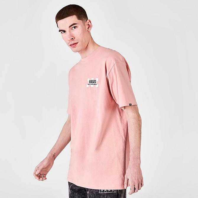 Back Right view of Men's Vans Pool Days T-Shirt in Mellow Rose Click to zoom