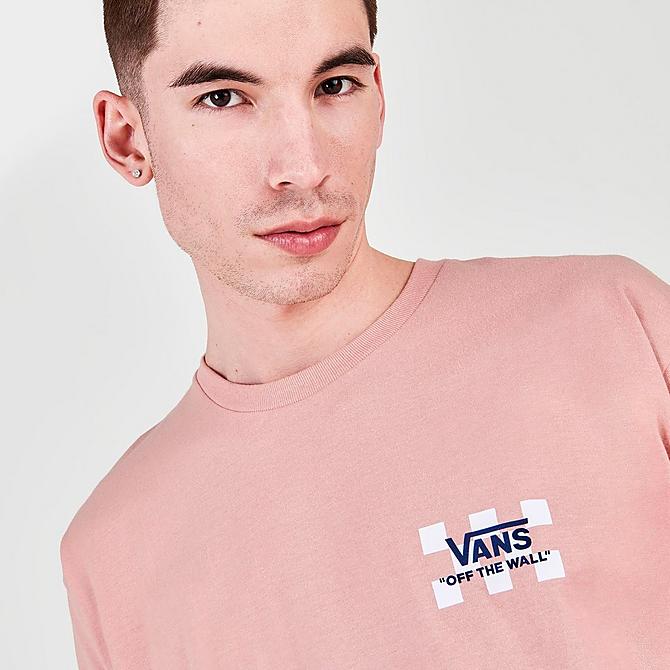 On Model 6 view of Men's Vans Pool Days T-Shirt in Mellow Rose Click to zoom