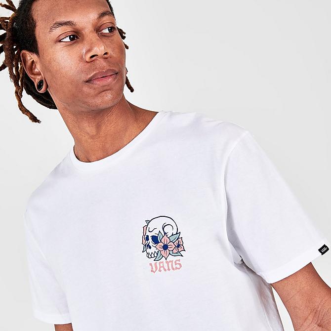 On Model 6 view of Men's Vans Spring Fever T-Shirt in White Click to zoom