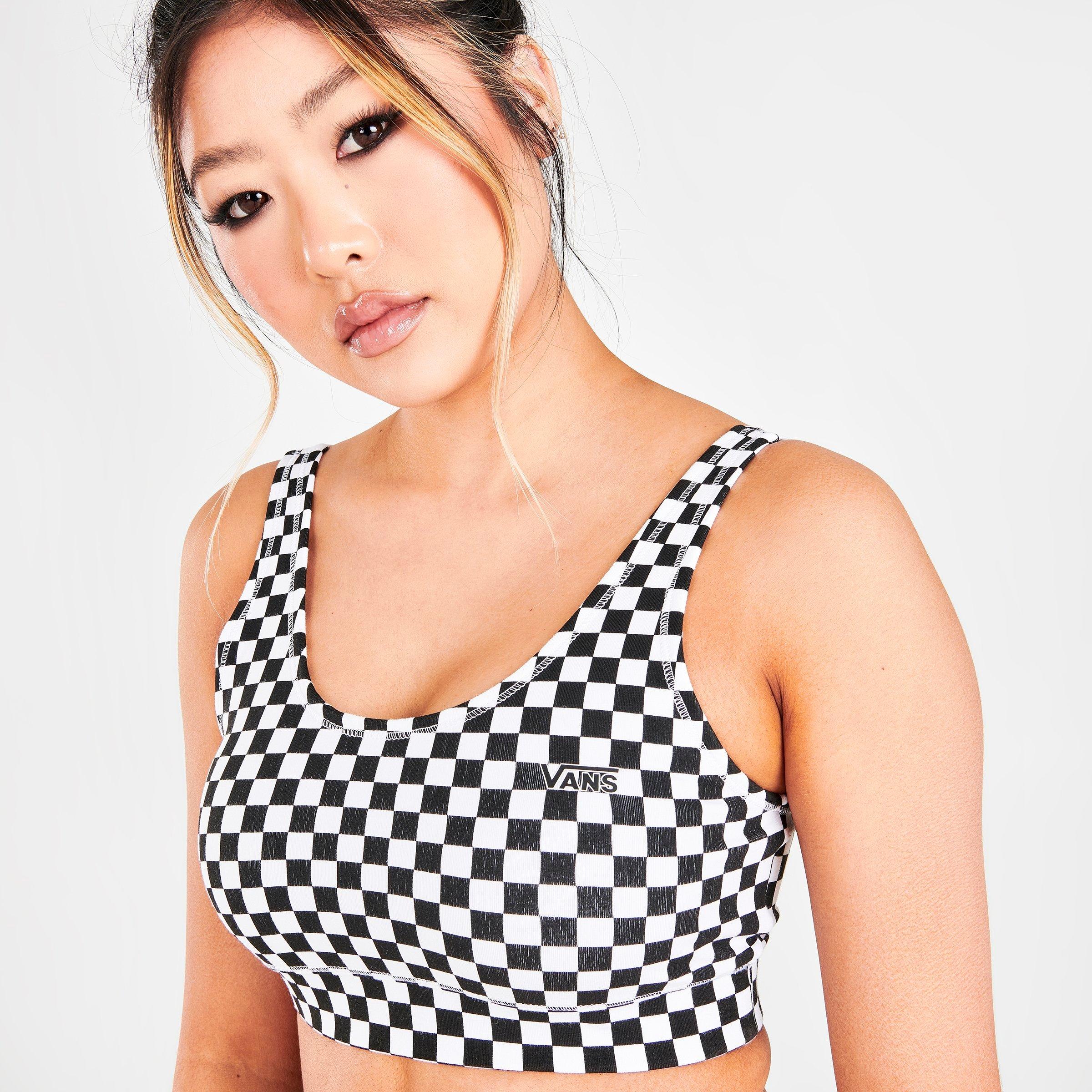 black and white checkered bralette