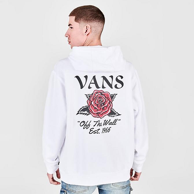 Front view of Men's Vans Rose Hoodie in White Click to zoom