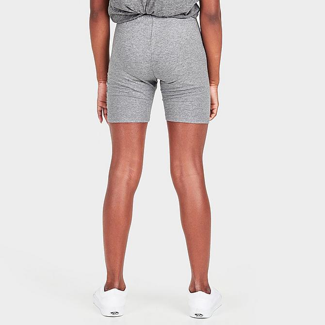 Back Right view of Girls' Vans Floral Hit Mid-Rise Bike Shorts in Grey Heather Click to zoom