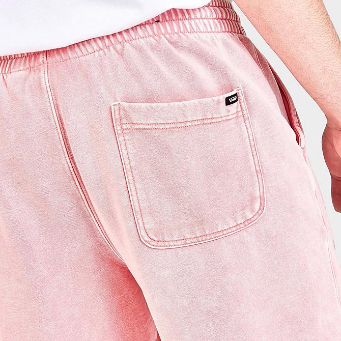 On Model 6 view of Men's Vans Mineral Wash Loose Fleece Shorts in Mellow Rose Click to zoom