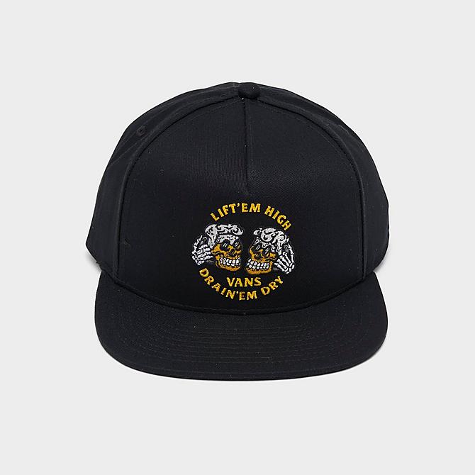 Three Quarter view of Vans Drain Em Dry Snapback Hat in Black Click to zoom