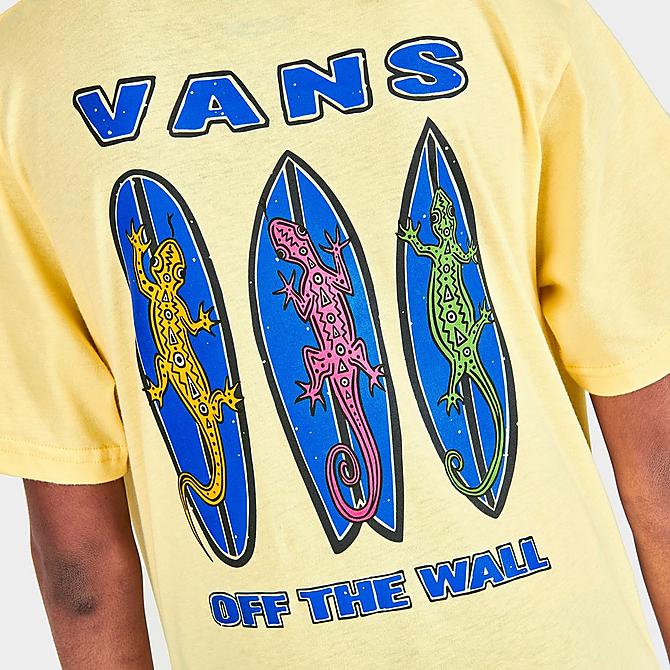On Model 5 view of Kids' Vans Surf Geckos T-Shirt in Pale Banana Click to zoom