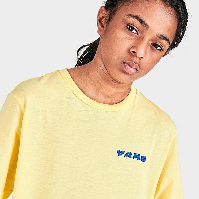 On Model 6 view of Kids' Vans Surf Geckos T-Shirt in Pale Banana Click to zoom