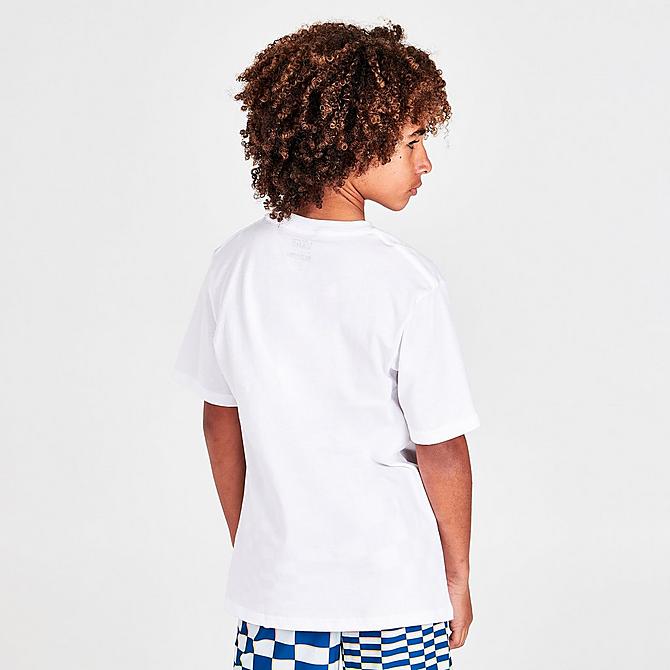 On Model 5 view of Kids' Vans Palm View T-Shirt in White Click to zoom