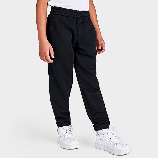 Back Left view of Toddler and Little Kids' Vans Fleece Jogger Pants in Black Click to zoom