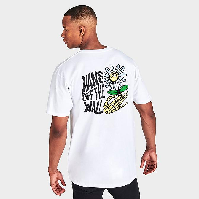Front view of Men's Vans Skull Daze Graphic Print Short-Sleeve T-Shirt in White Click to zoom