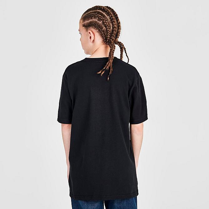 Back Right view of Kids' Vans Check Infill T-Shirt in Black/Multi Click to zoom
