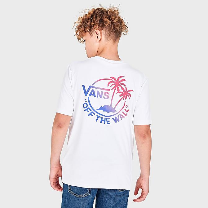 Front view of Boys' Vans Dual Palm Sun T-Shirt in White Click to zoom