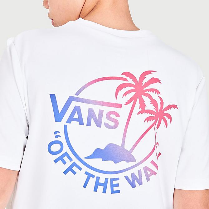On Model 5 view of Boys' Vans Dual Palm Sun T-Shirt in White Click to zoom