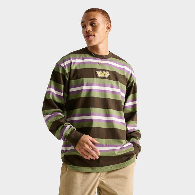 [angle] view of Men's Vans Wilton Knit Long-Sleeve T-Shirt in Demitasse/Loden Green Click to zoom