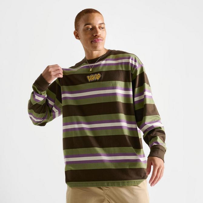 [angle] view of Men's Vans Wilton Knit Long-Sleeve T-Shirt in Demitasse/Loden Green Click to zoom
