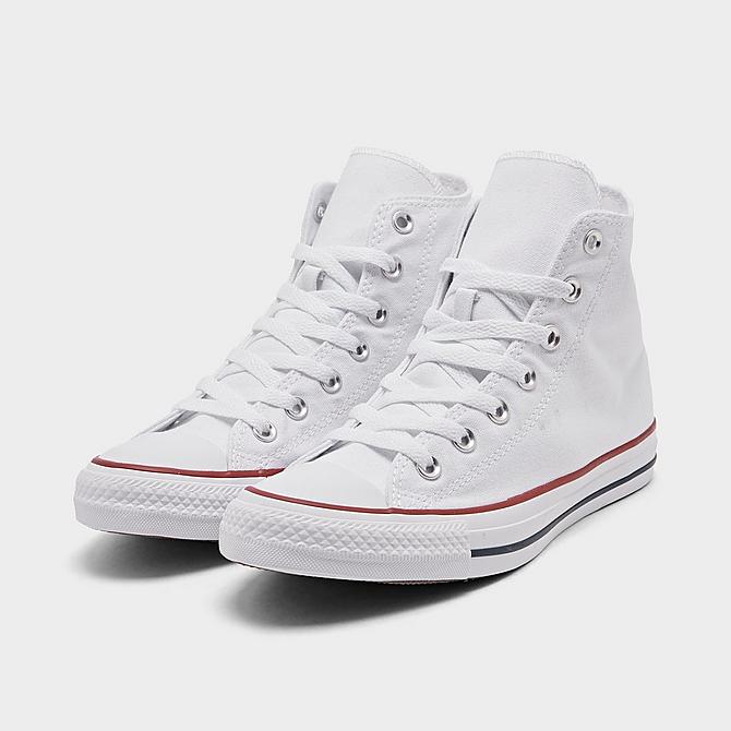 Three Quarter view of Women's Converse Chuck Taylor High Top Casual Shoes in Optical White Click to zoom