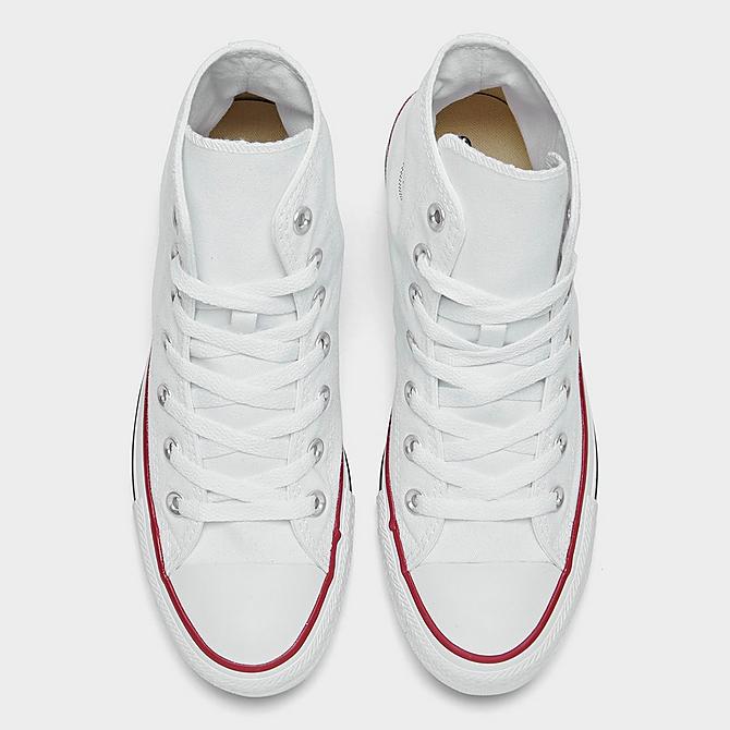 Back view of Women's Converse Chuck Taylor High Top Casual Shoes in Optical White Click to zoom