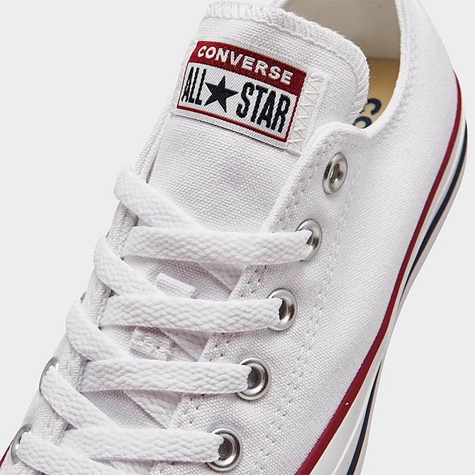 Front view of Women's Converse Chuck Taylor Low Top Casual Shoes (Big Kids' Sizes Available) in Optical White Click to zoom