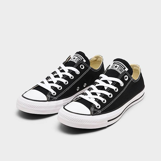 Three Quarter view of Women's Converse Chuck Taylor Low Top Casual Shoes in Black Click to zoom