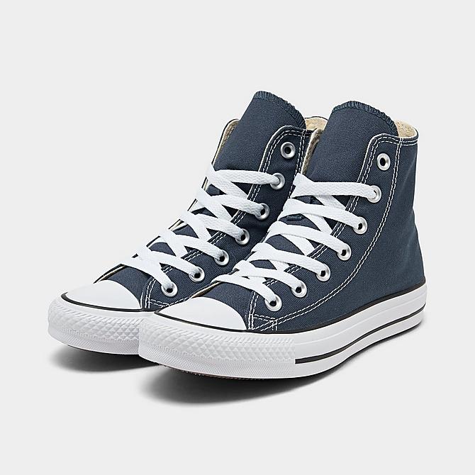 Three Quarter view of Women's Converse Chuck Taylor High Top Casual Shoes in Navy Click to zoom