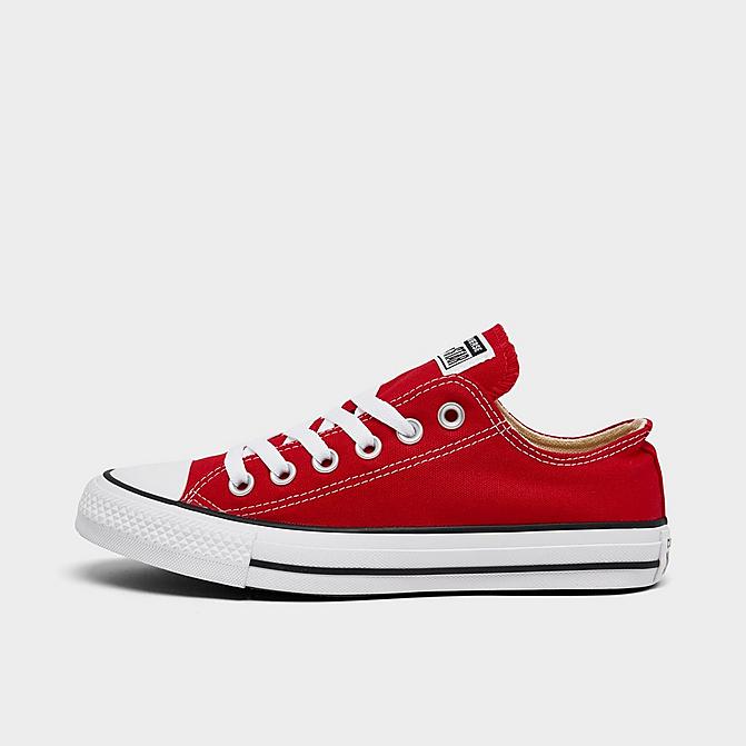 Right view of Women's Converse Chuck Taylor Low Top Casual Shoes in Red Click to zoom