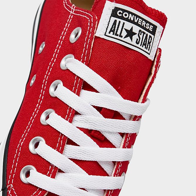 Front view of Women's Converse Chuck Taylor Low Top Casual Shoes in Red Click to zoom