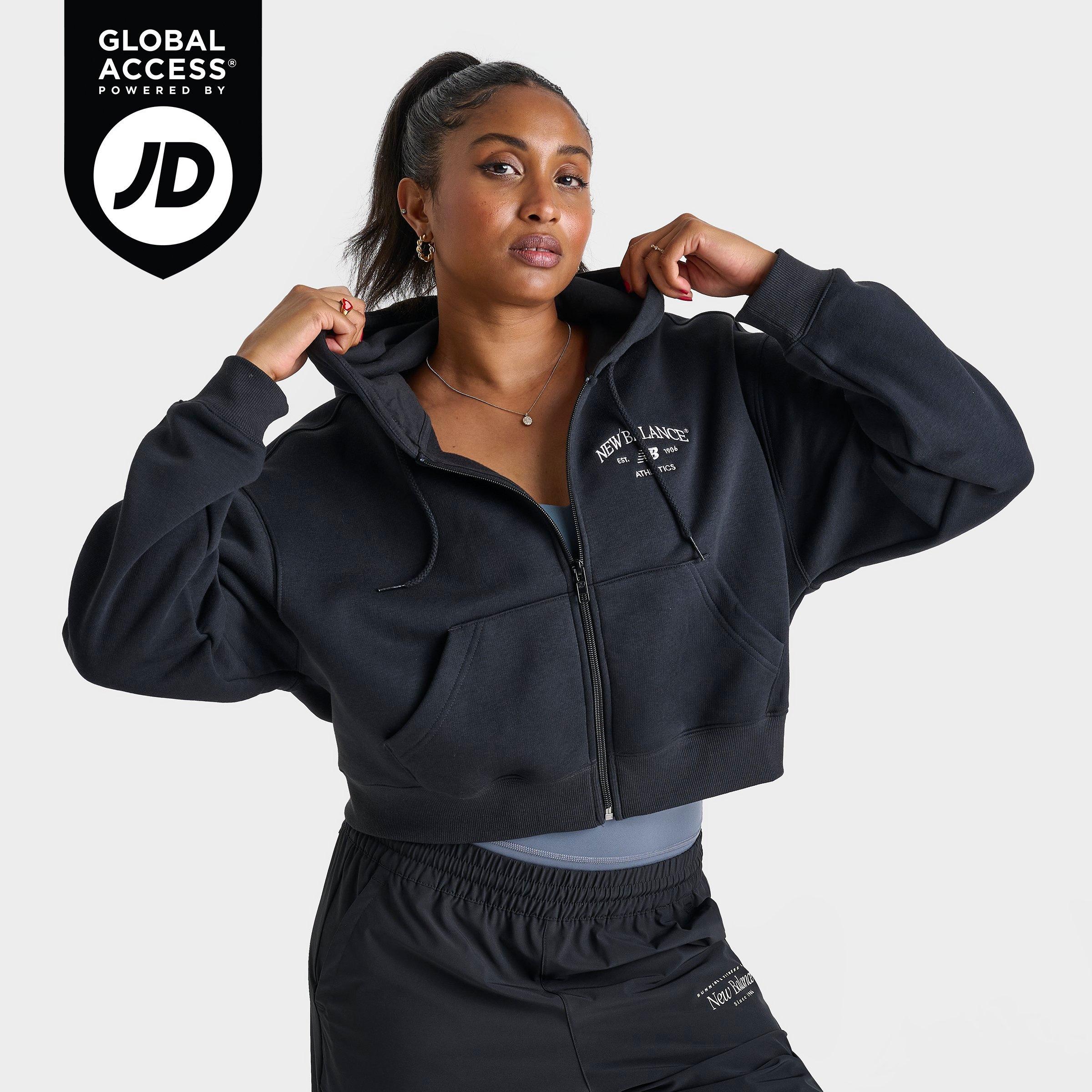 ＊HANA＊ Women's New Balance Rise Cropped Full-Zip Hoodie | Finish Line