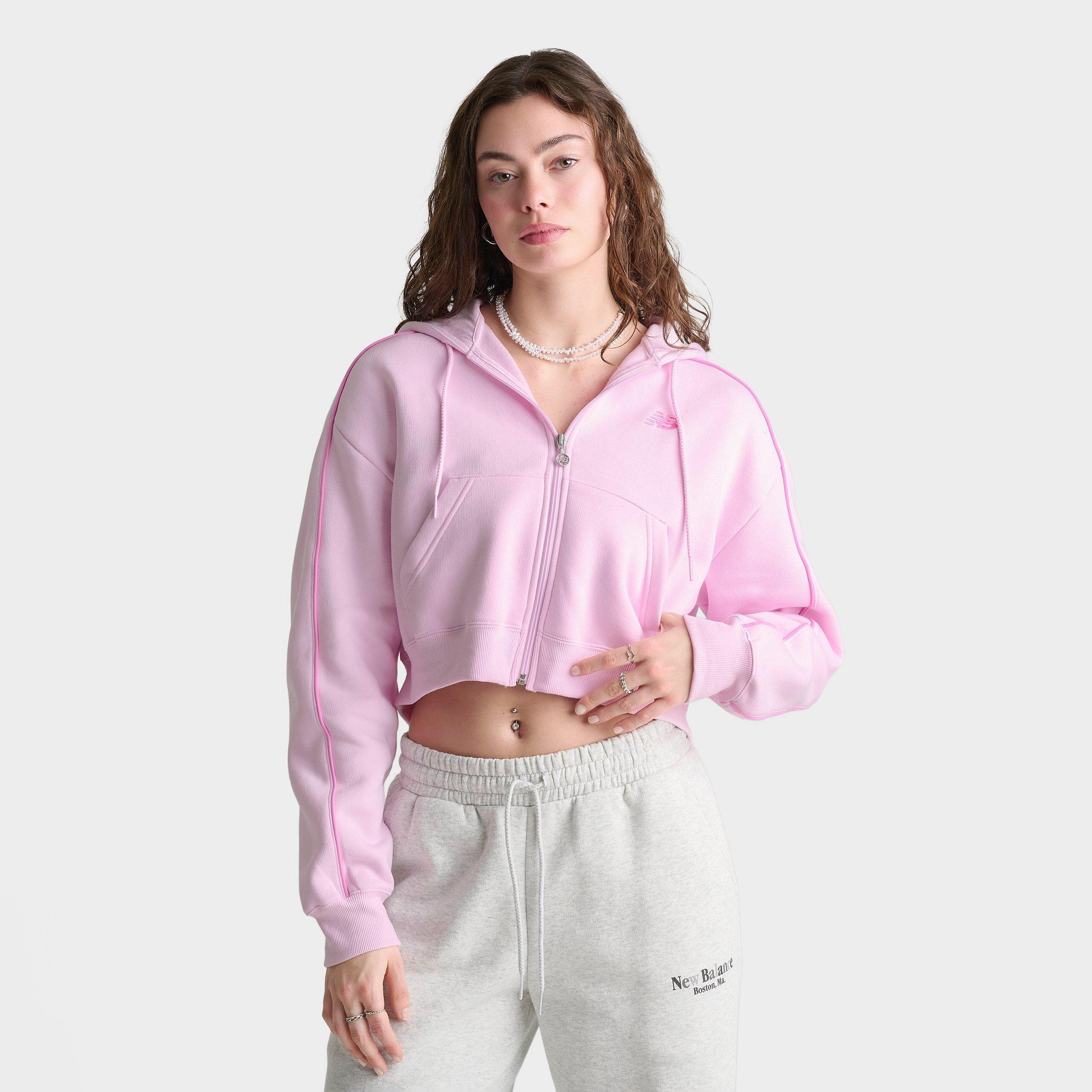 Women's New Balance Piped Cropped Full-Zip Hoodie | Finish Line