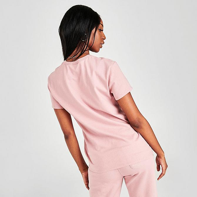 On Model 5 view of Women's Champion Boyfriend T-Shirt in Pink Beige Click to zoom
