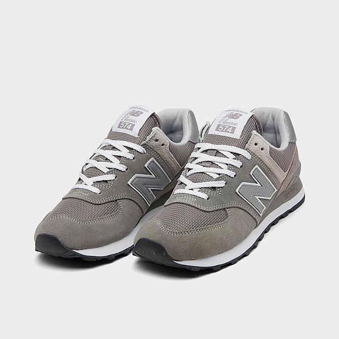 Three Quarter view of Women's New Balance 574 Core Casual Shoes in Grey/White Click to zoom