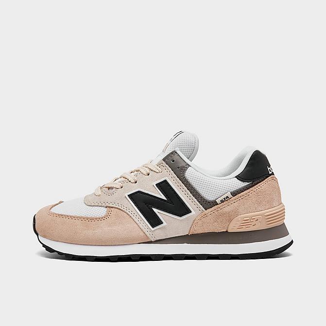 Right view of Women's New Balance 574 Casual Shoes in Rose Water/Black Click to zoom