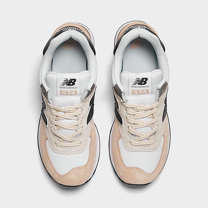 Back view of Women's New Balance 574 Casual Shoes in Rose Water/Black Click to zoom