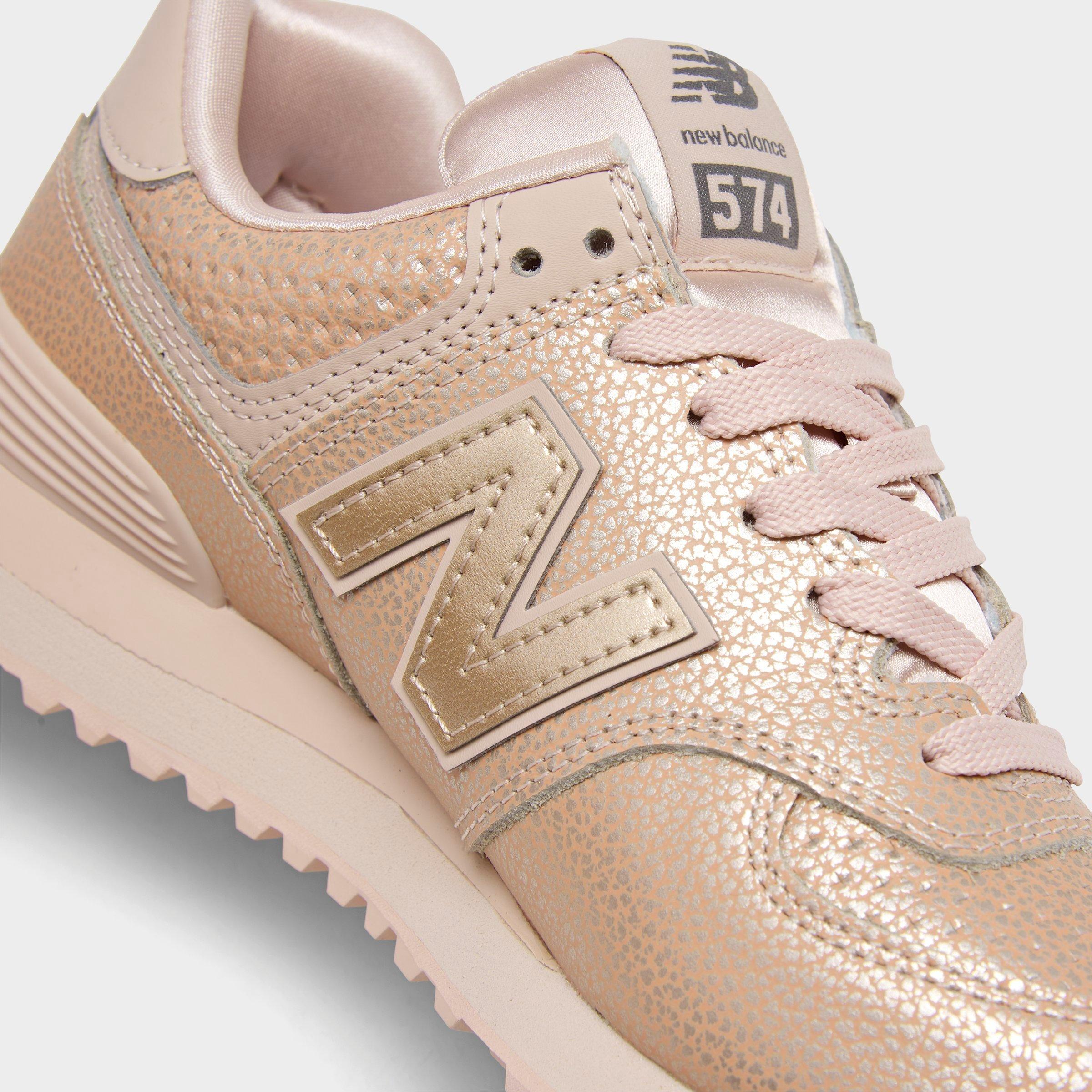 women's new balance 574 worn metallic casual shoes
