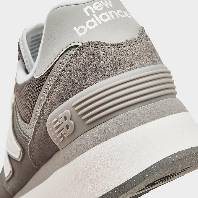 Front view of Women's New Balance 574+ Platform Casual Shoes in Shadow Grey/Rain Cloud Click to zoom