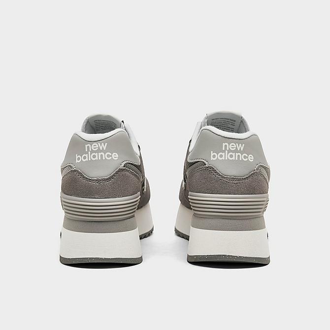 Left view of Women's New Balance 574+ Platform Casual Shoes in Shadow Grey/Rain Cloud Click to zoom