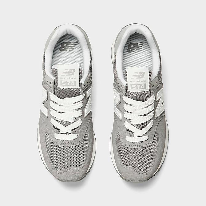 Back view of Women's New Balance 574+ Platform Casual Shoes in Shadow Grey/Rain Cloud Click to zoom