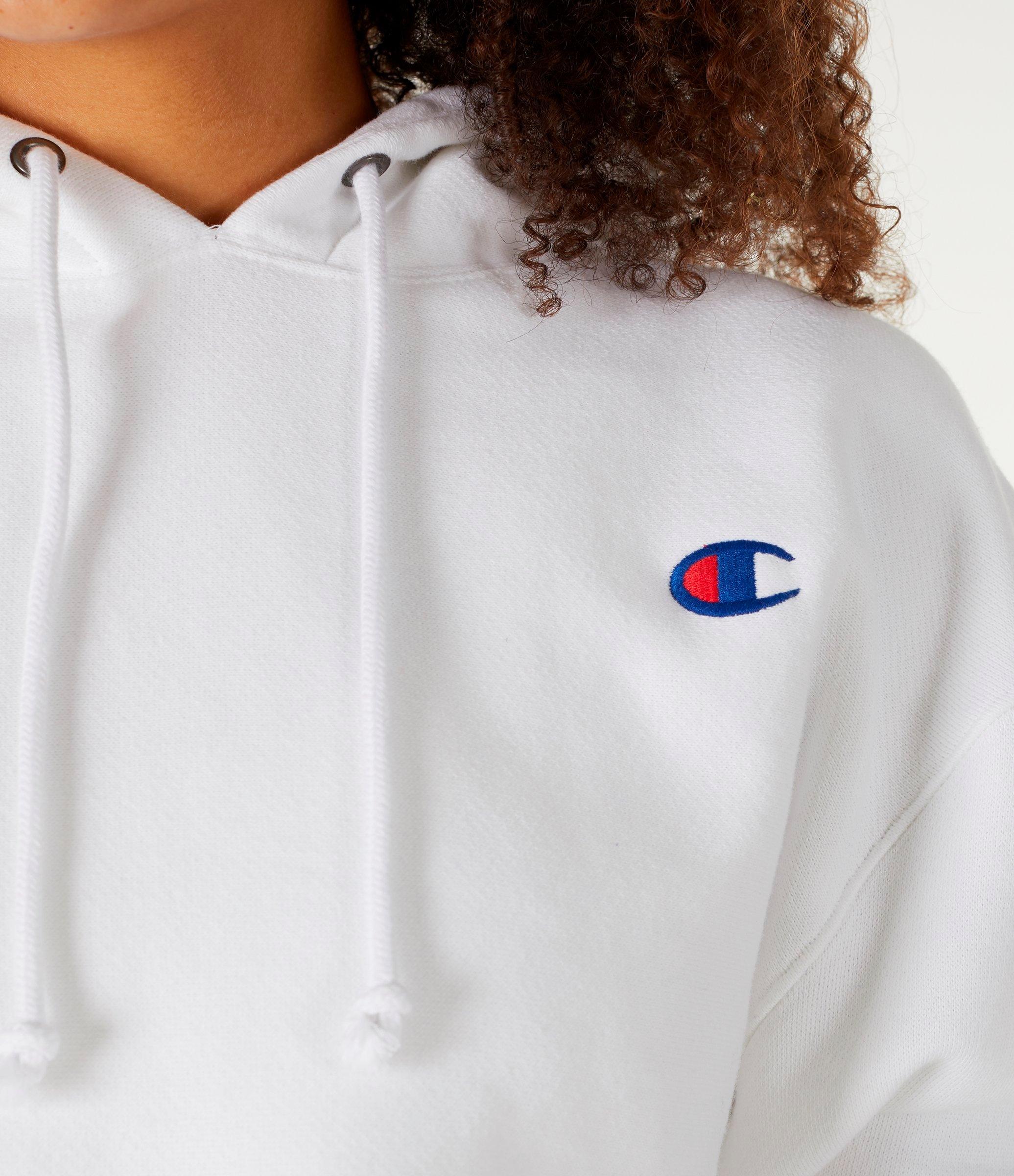 champion reverse weave red white & blue crop hoodie