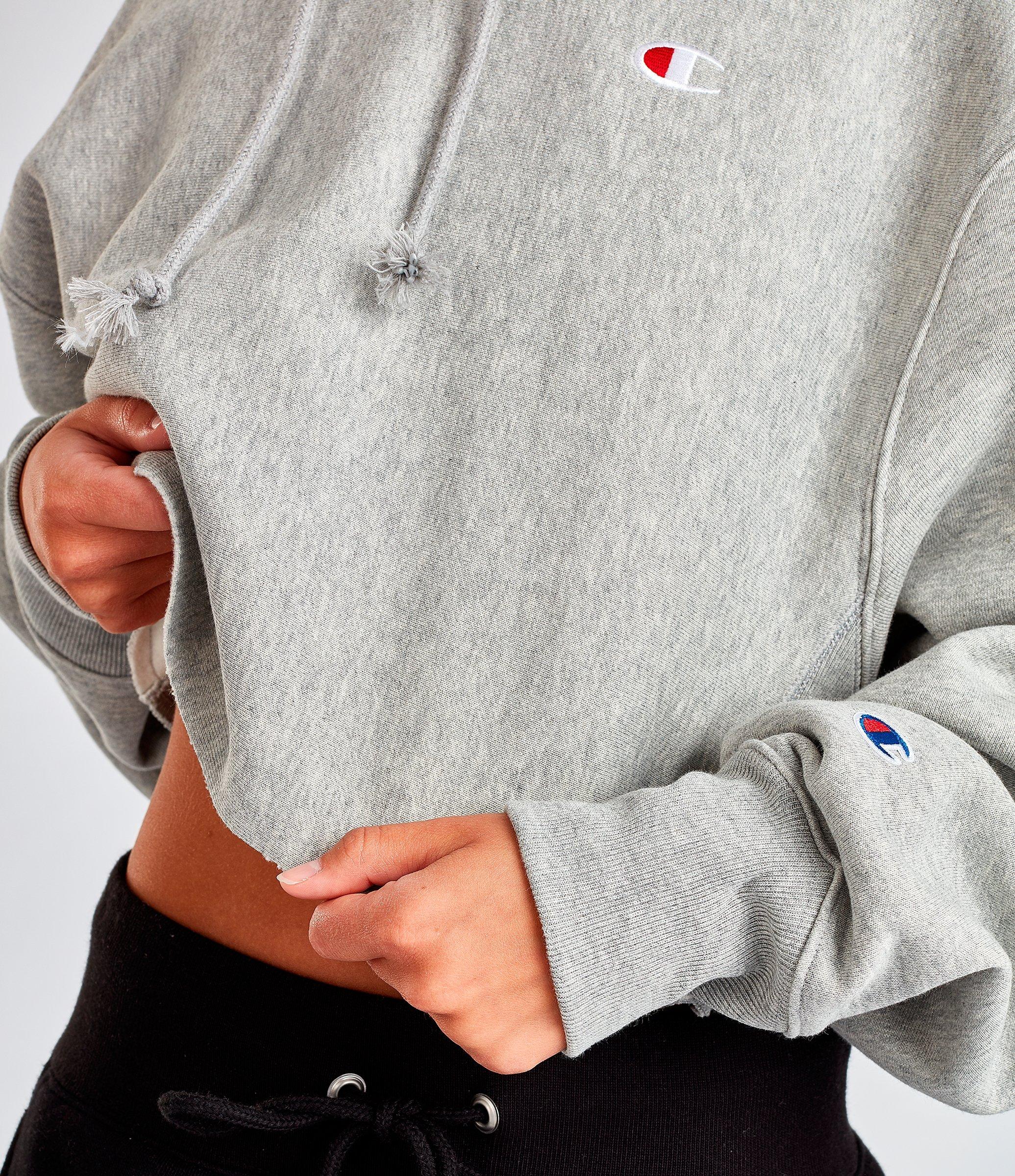 grey champion cropped hoodie