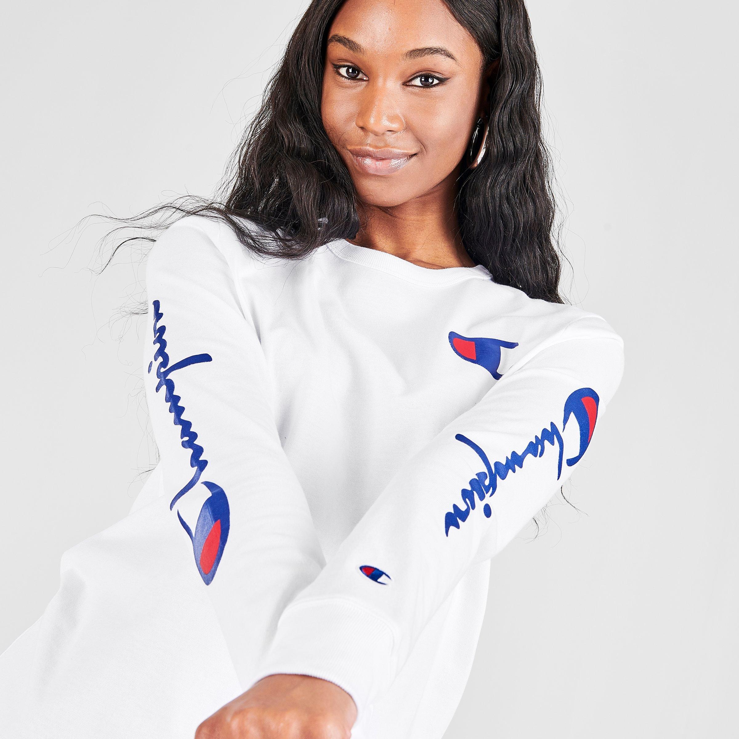 champion white long sleeve women's
