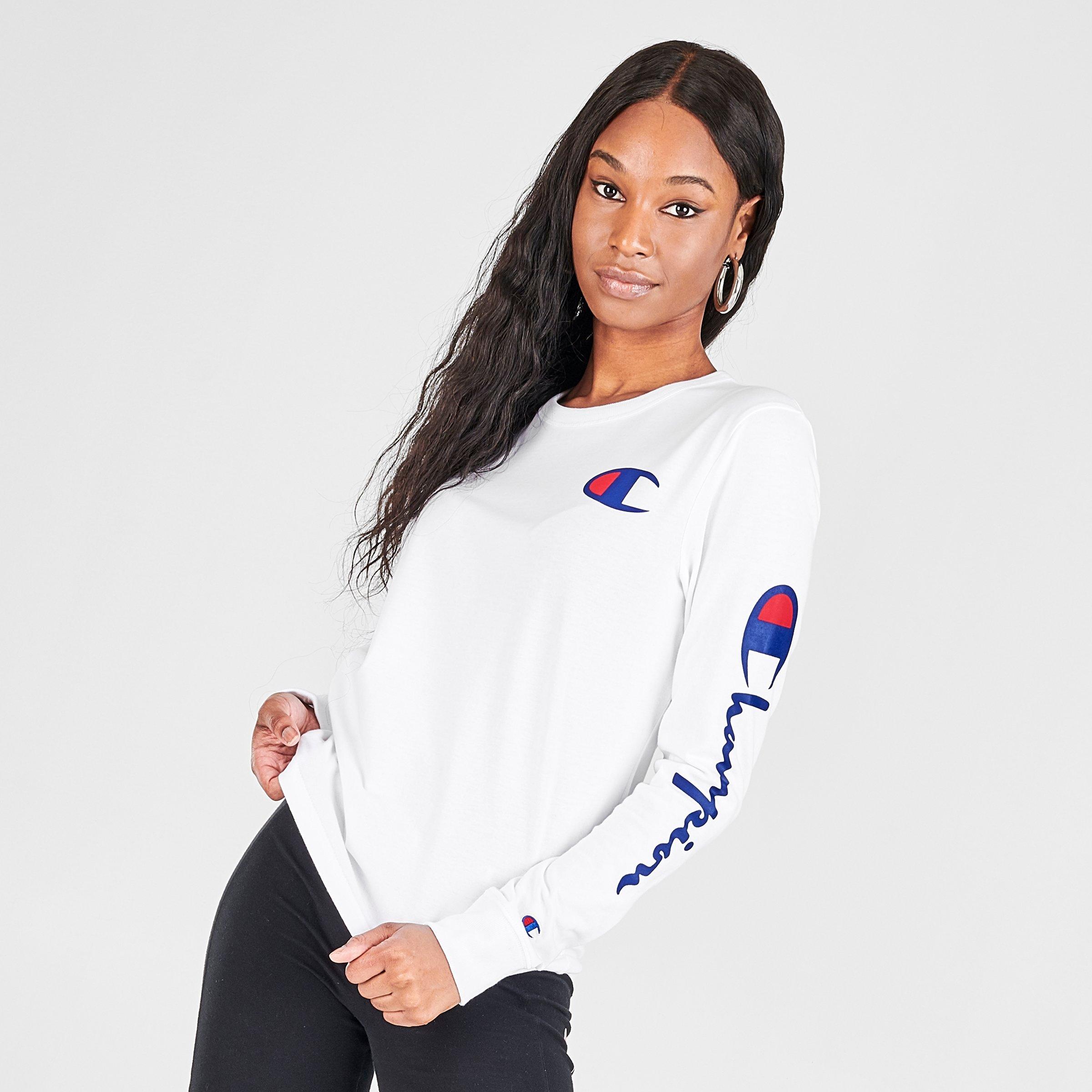 champion long sleeve white