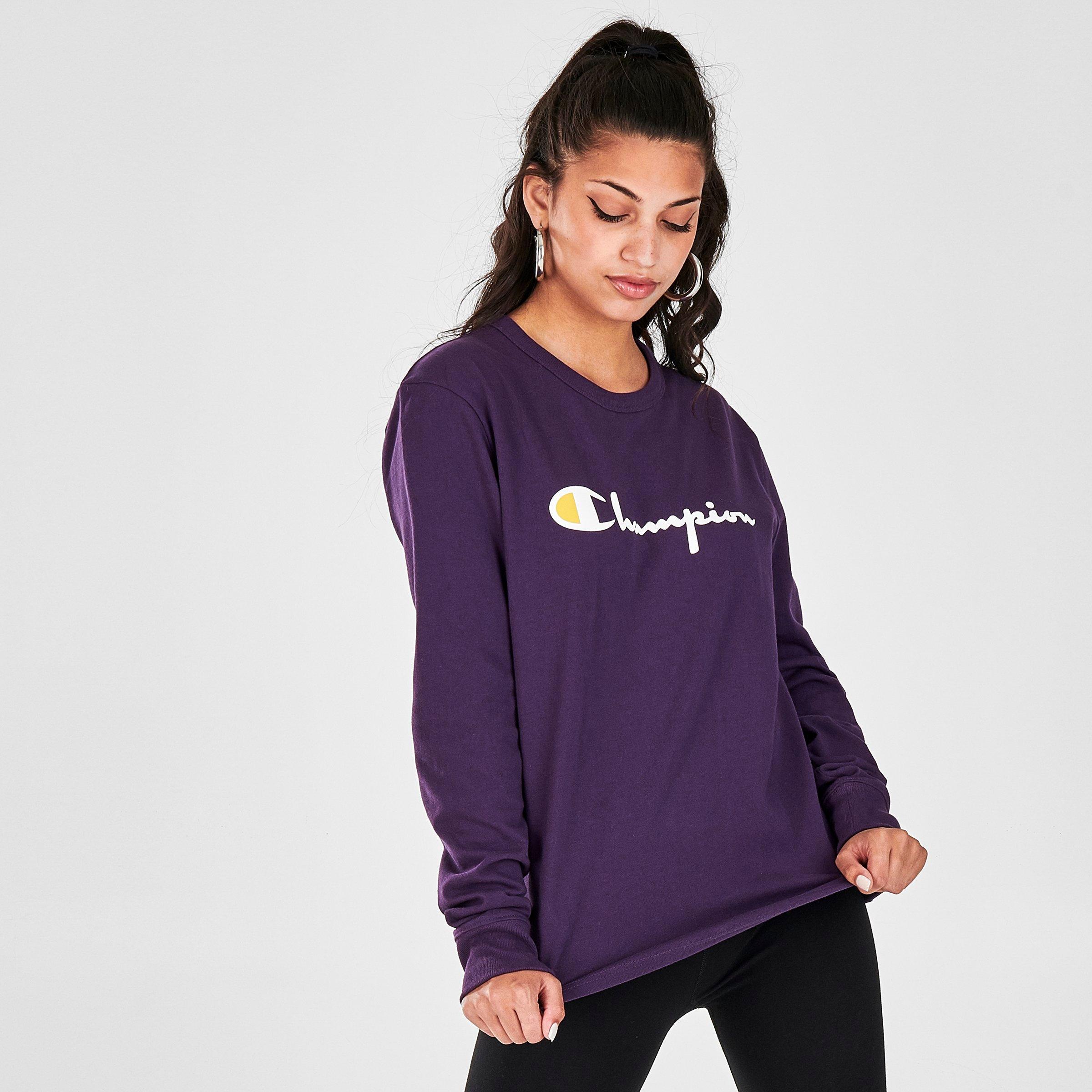 champion script long sleeve women's