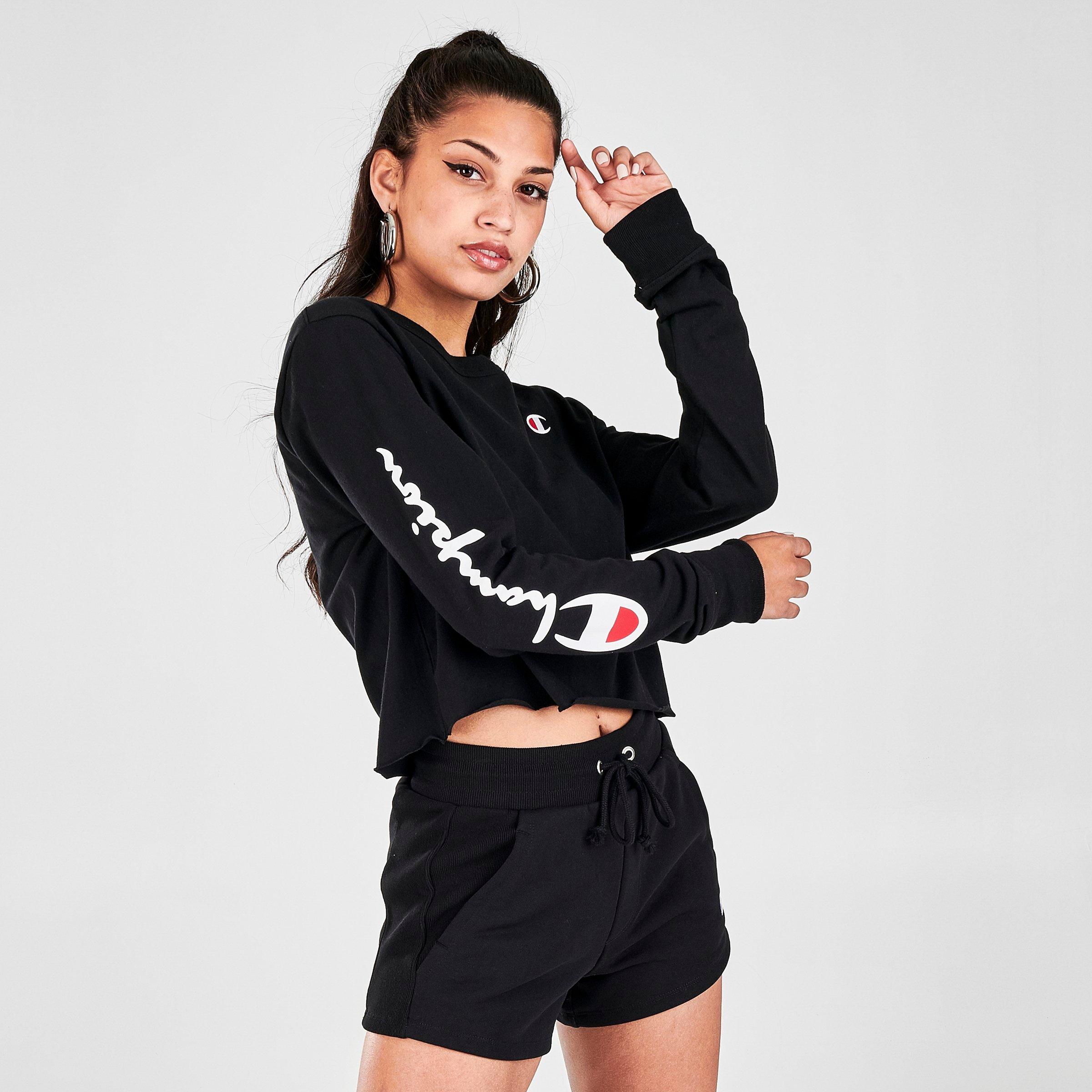 champion long sleeve women's logo