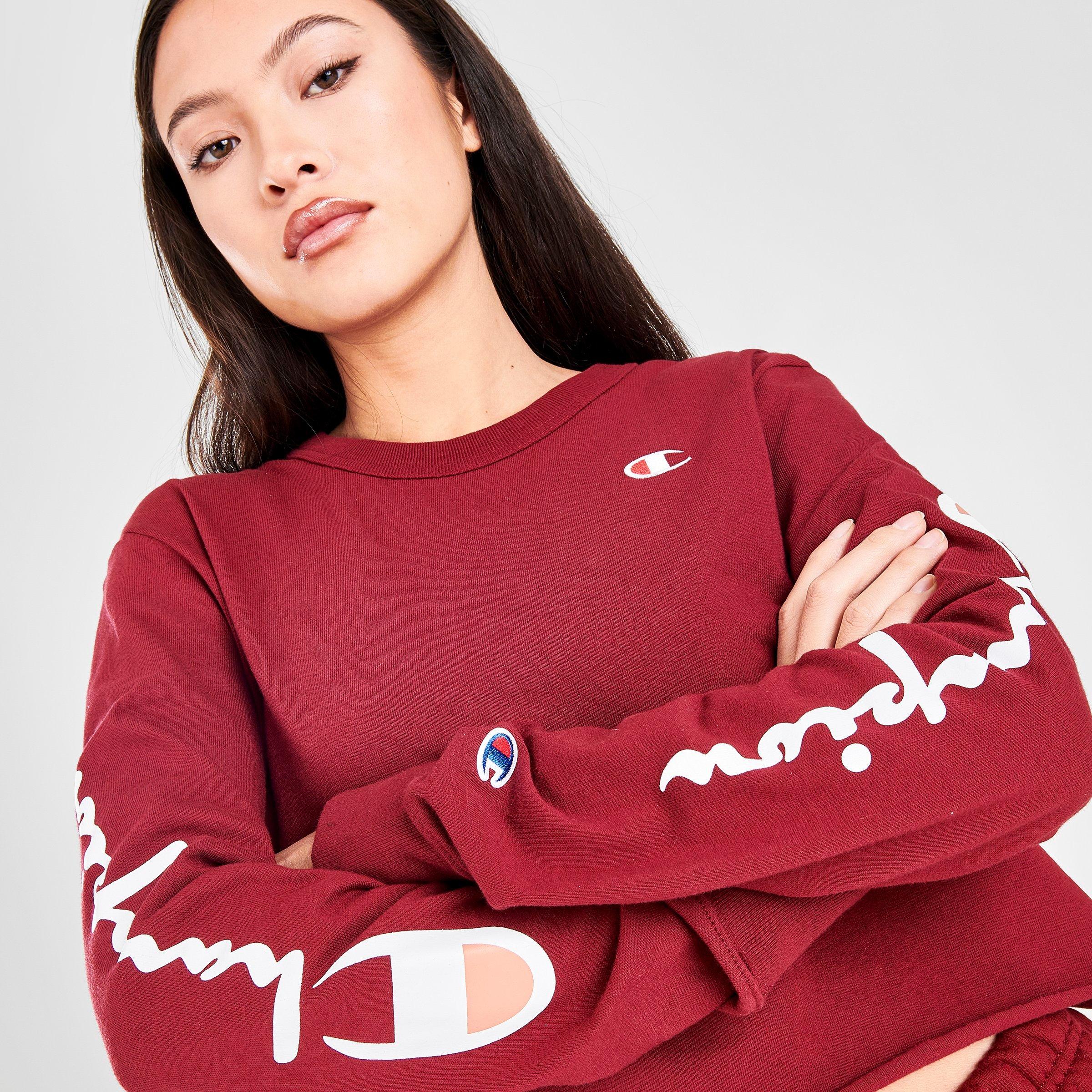 red champion long sleeve shirt womens