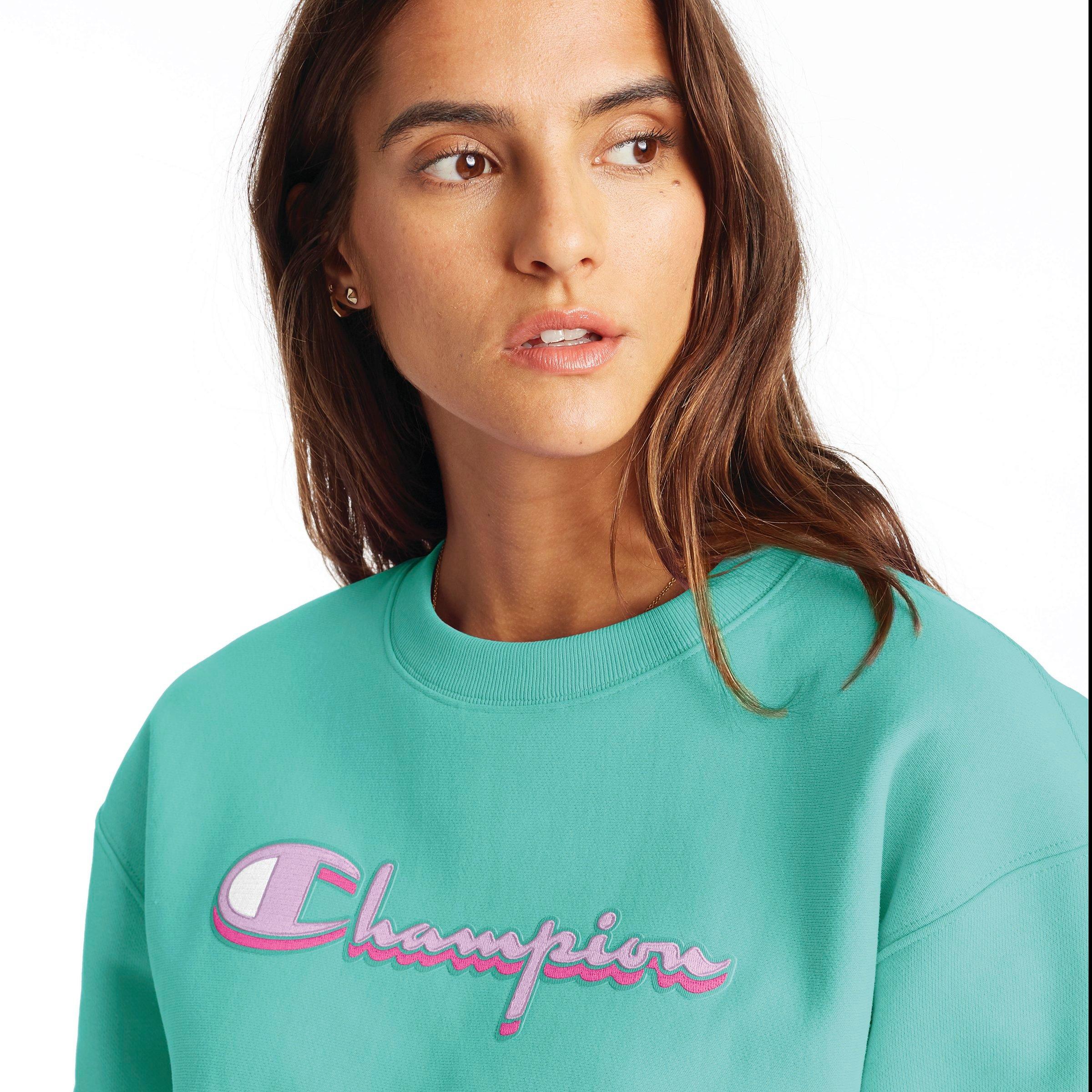 champion green sweatshirt womens