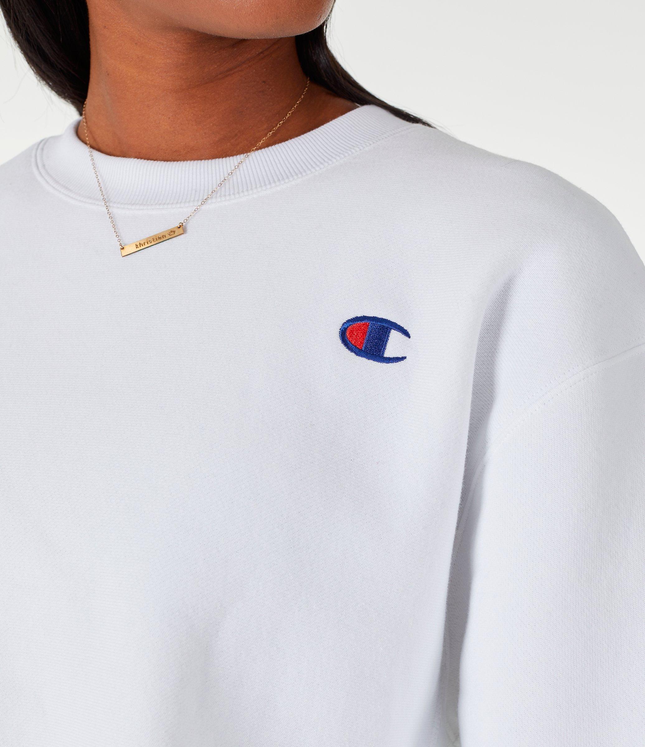 white champion crewneck womens