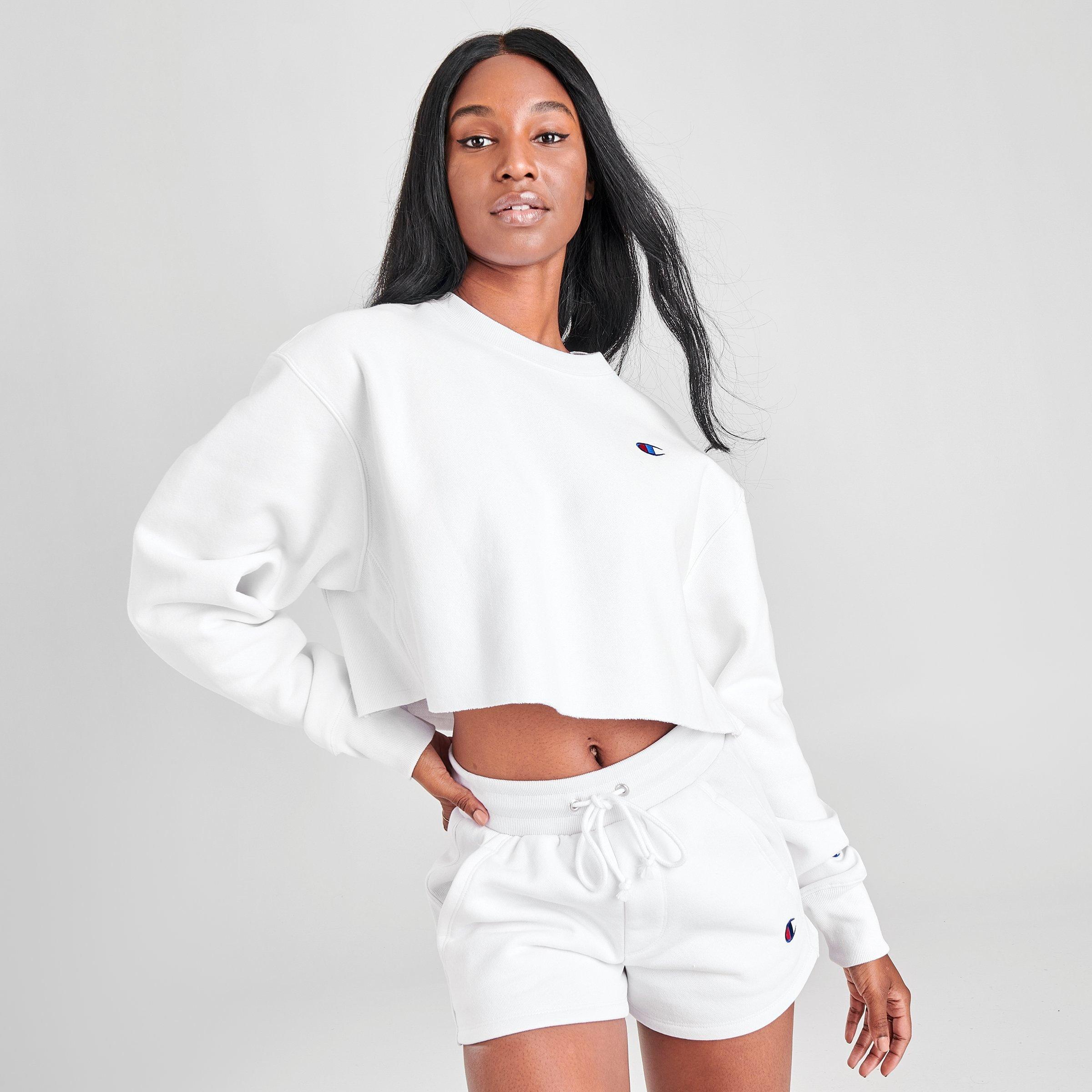 champion cropped sweatshirt white